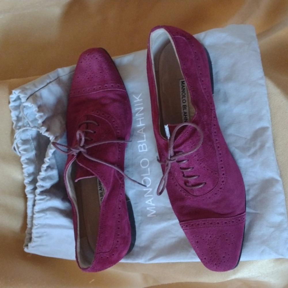 Manolo Blahnik Flat Brogues 38 Host Pick! - Picture 11 of 11